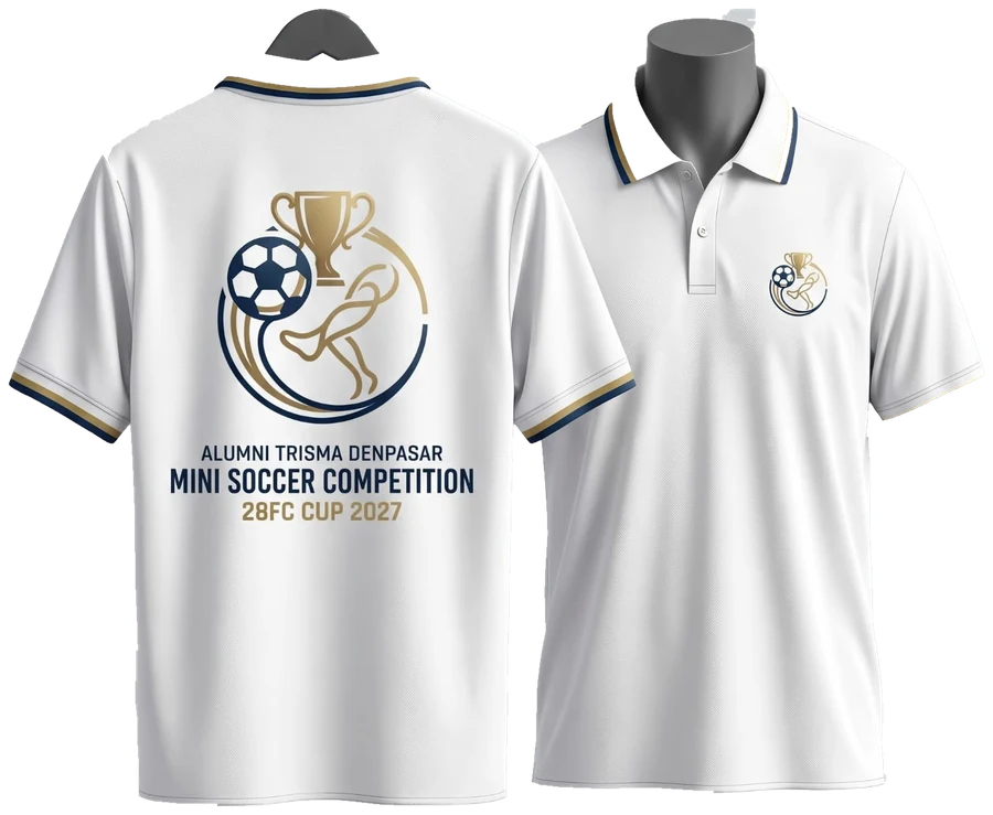 Jersey tournament, tampak belakang dan depan